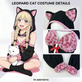 Morrvyn Pink Leopard Cat Girl Bodysuit - Anime Kawaii Hooded Lingerie Cosplay Costume