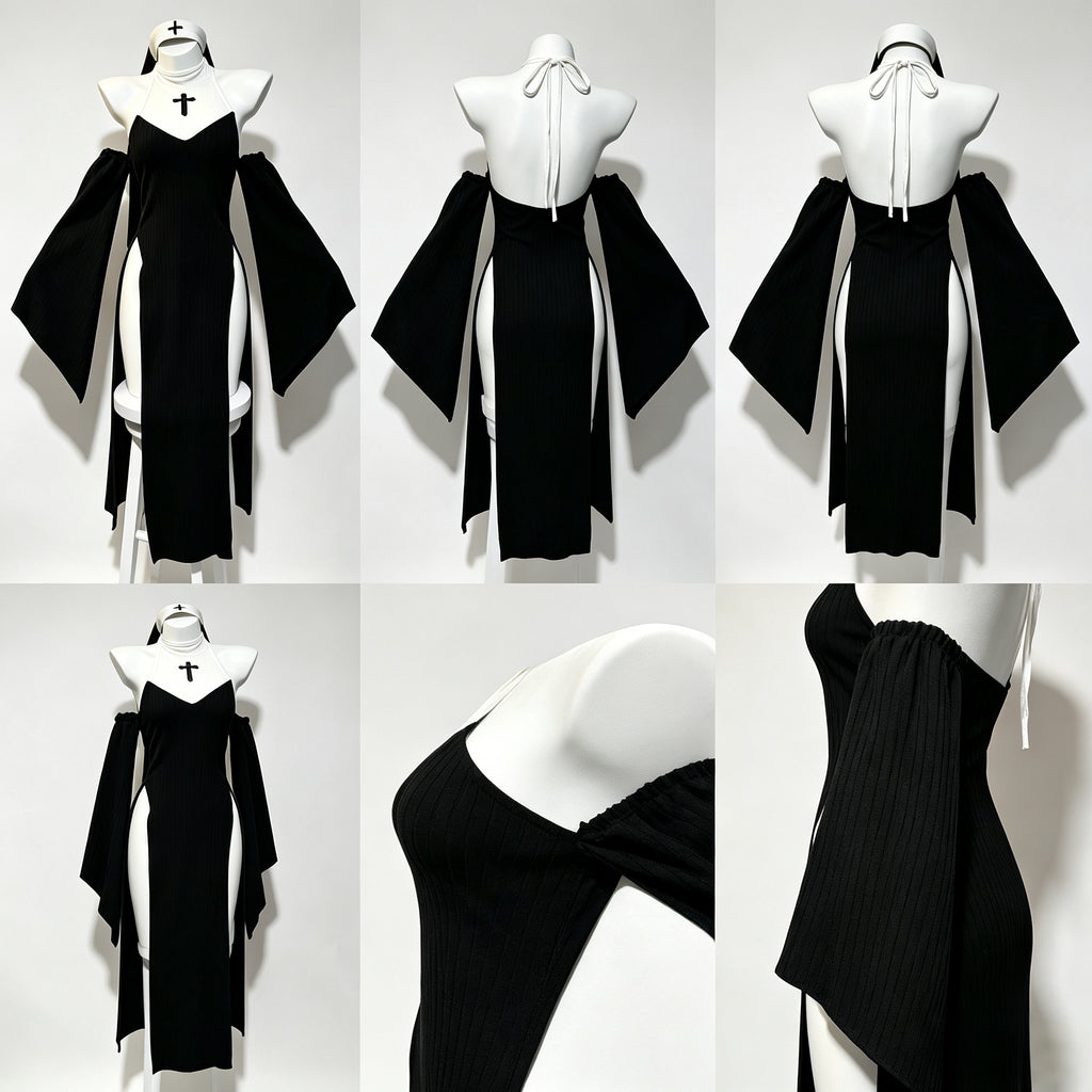 Morrvyn Gothic Nun Cosplay Costume - Anime Dark Sister Lingerie Set