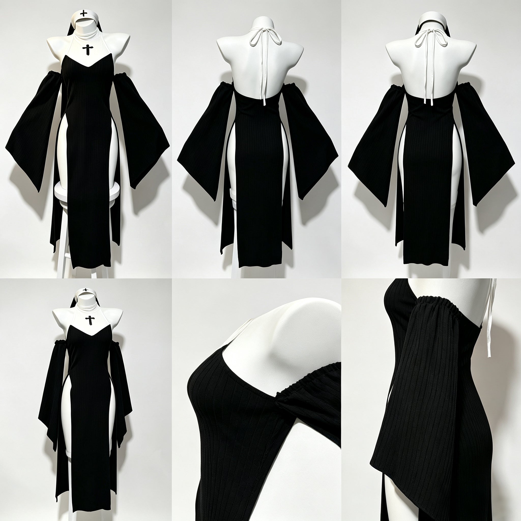 Morrvyn Gothic Nun Cosplay Costume - Anime Dark Sister Lingerie Set