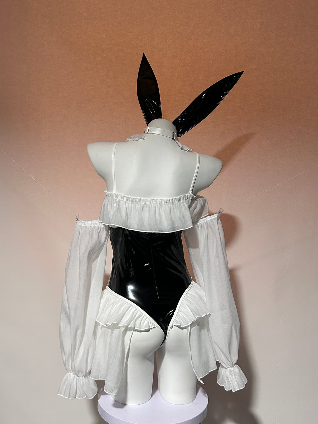 Morrvyn Black Bunny Maid Bodysuit - Dark Anime Cosplay Lingerie with Rabbit Ears