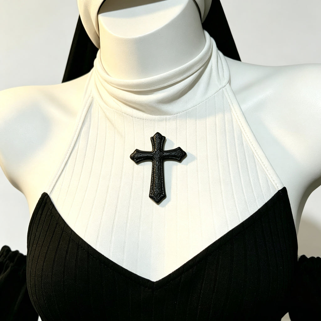 Morrvyn Gothic Nun Cosplay Costume - Anime Dark Sister Lingerie Set