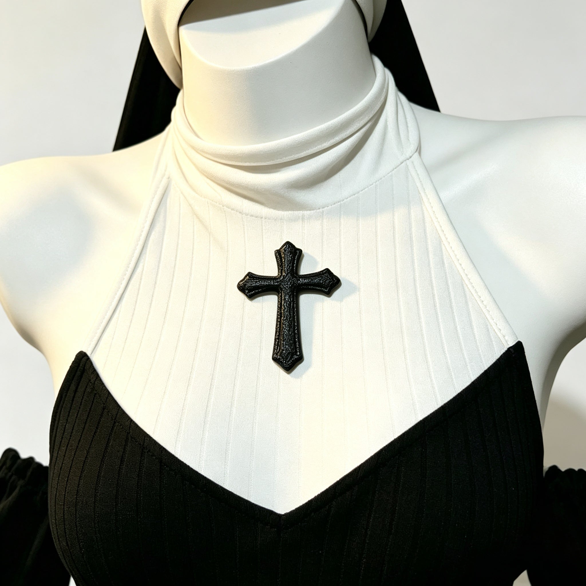Morrvyn Gothic Nun Cosplay Costume - Anime Dark Sister Lingerie Set