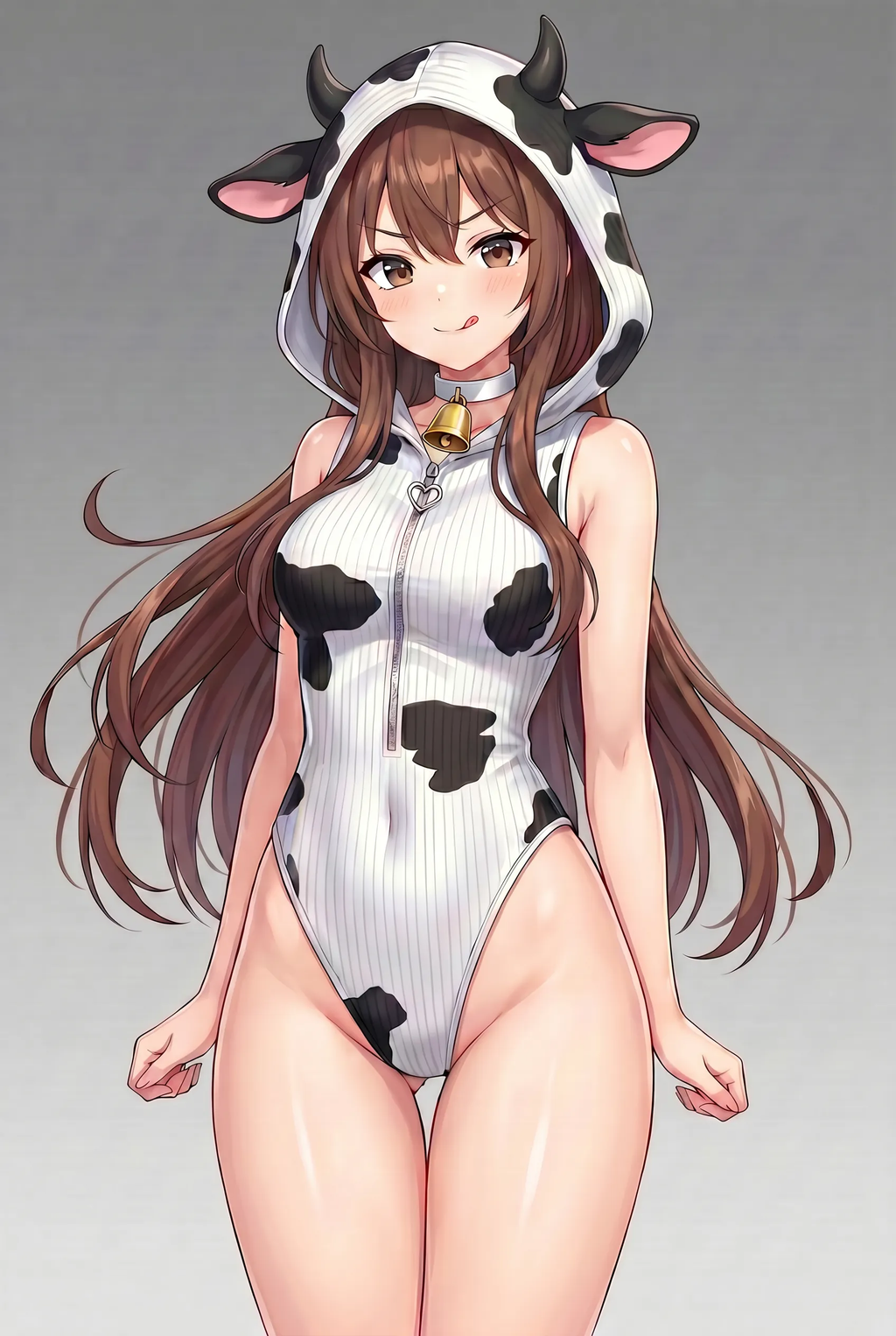 Morrvyn Anime Cow Bodysuit - Kawaii Hooded Lingerie for Cosplay
