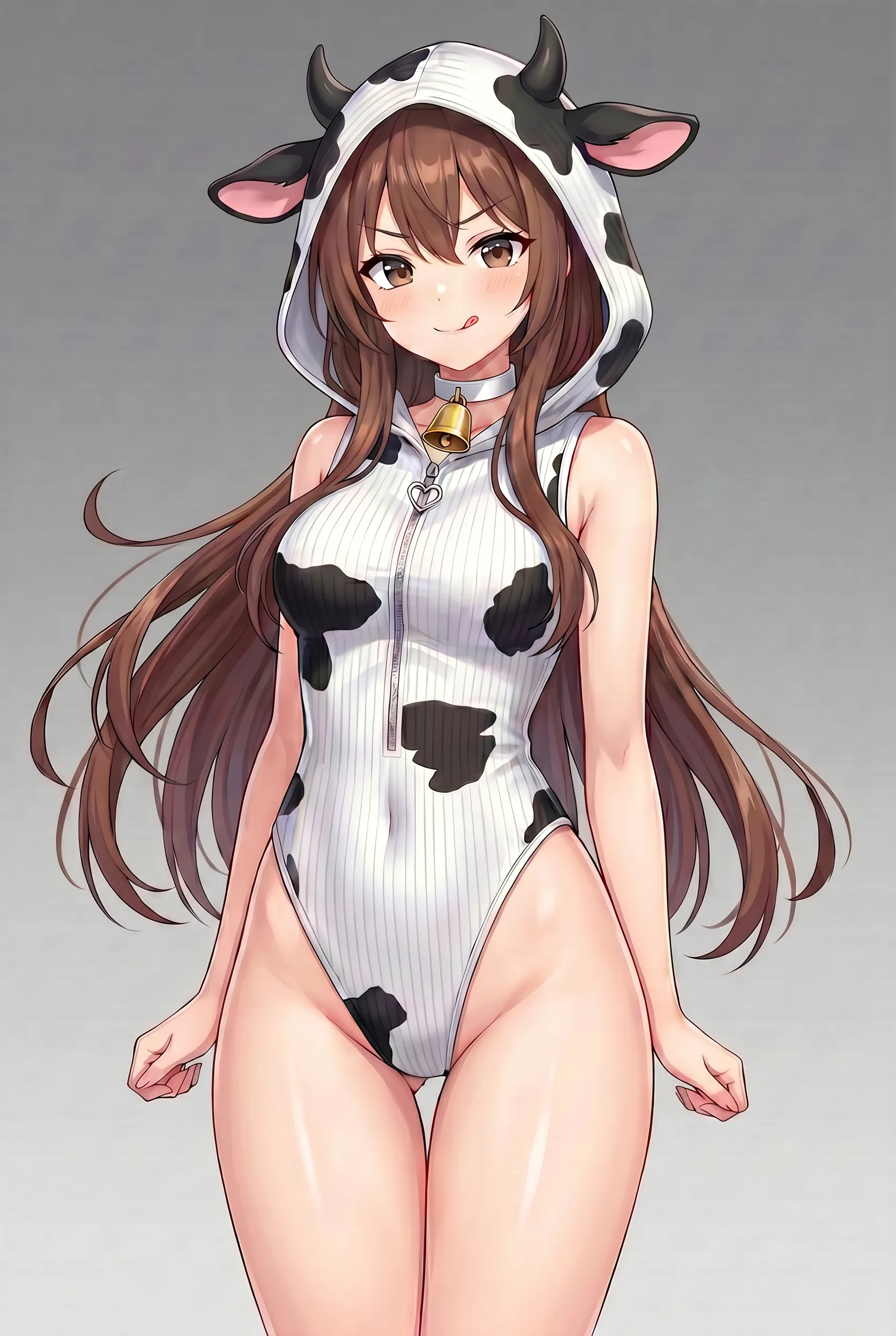Morrvyn Anime Cow Bodysuit - Kawaii Hooded Lingerie for Cosplay