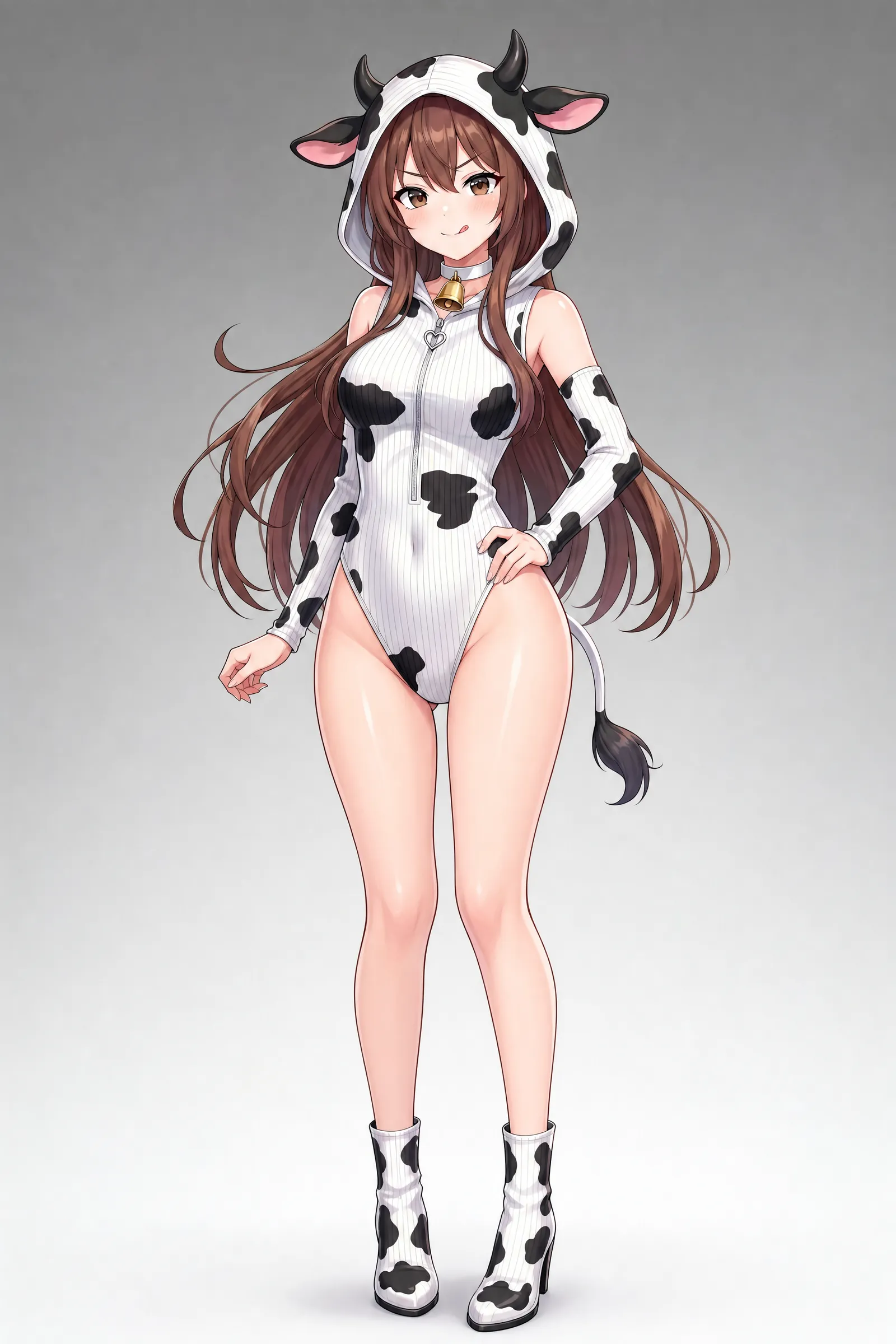 Morrvyn Anime Cow Bodysuit - Kawaii Hooded Lingerie for Cosplay