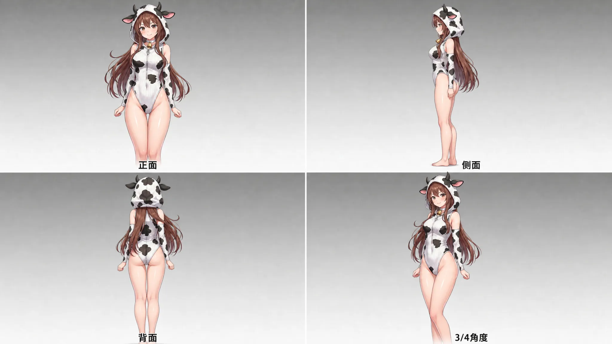 Morrvyn Anime Cow Bodysuit - Kawaii Hooded Lingerie for Cosplay