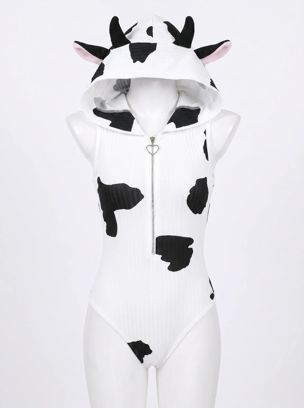 Morrvyn Anime Cow Bodysuit - Kawaii Hooded Lingerie for Cosplay