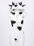Morrvyn Anime Cow Bodysuit - Kawaii Hooded Lingerie for Cosplay