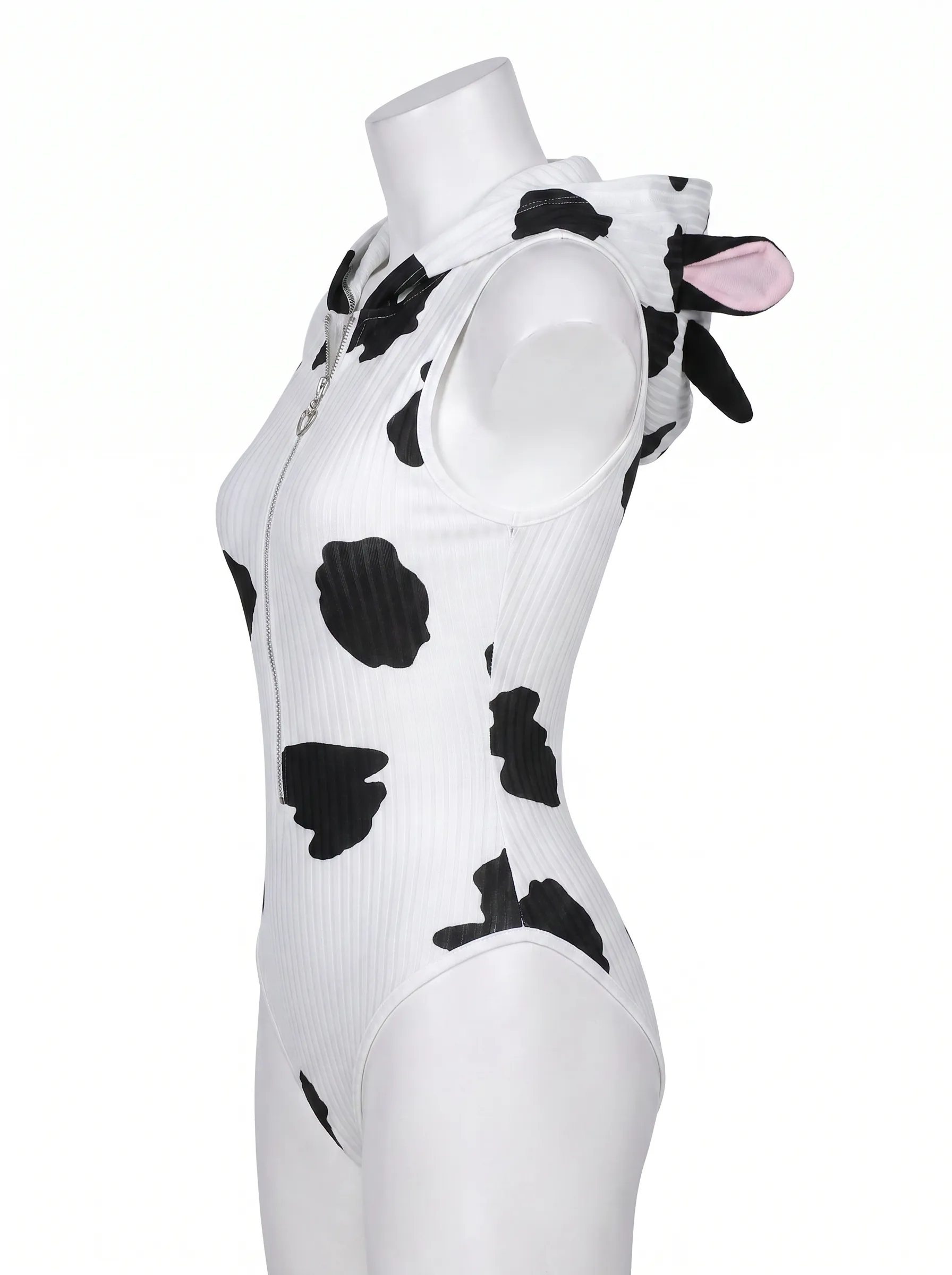 Morrvyn Anime Cow Bodysuit - Kawaii Hooded Lingerie for Cosplay