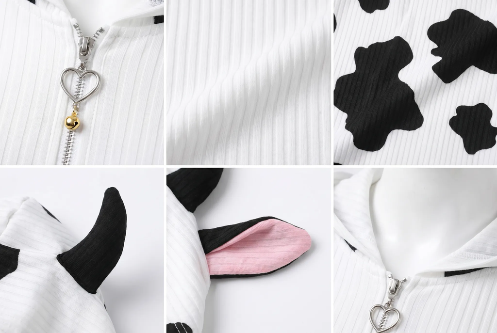 Morrvyn Anime Cow Bodysuit - Kawaii Hooded Lingerie for Cosplay